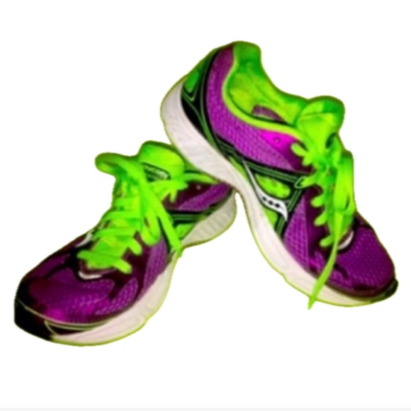 SAUCONY FASTWITCH WOMENS RUNNERS/SNEAKERS SZ 6.5 LIME PURPLE WHITE - Picture 9 of 9